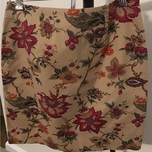Talbots skirt tan floral